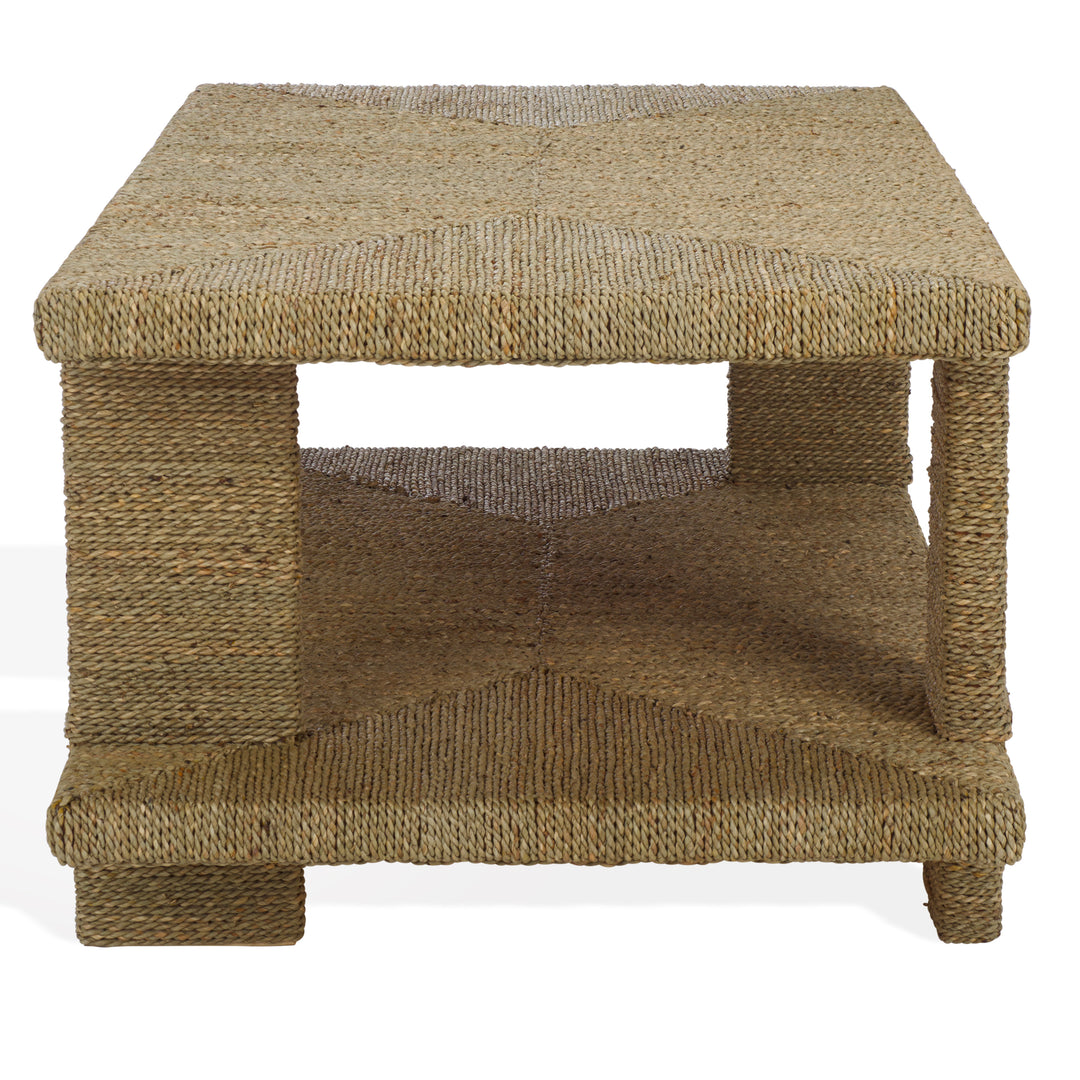 American Home Furniture Safavieh Couture Malta Woven Seagrass Coffee Table
