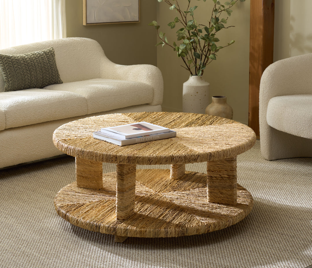 American Home Furniture Safavieh Couture Rolando Abaca Round Coffee Table