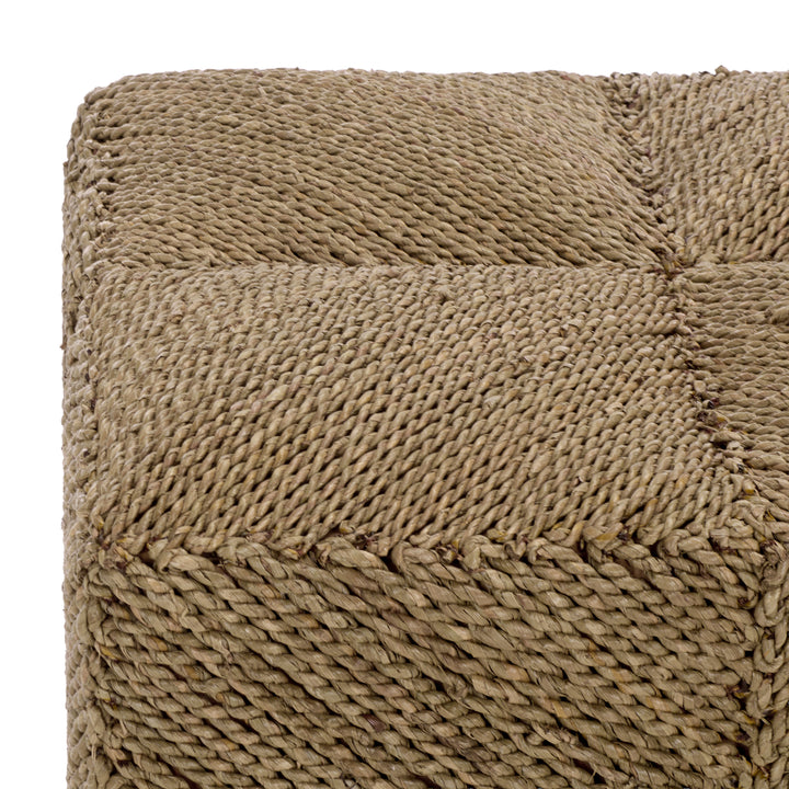American Home Furniture Safavieh Couture Malta Woven Seagrass Square Ottoman