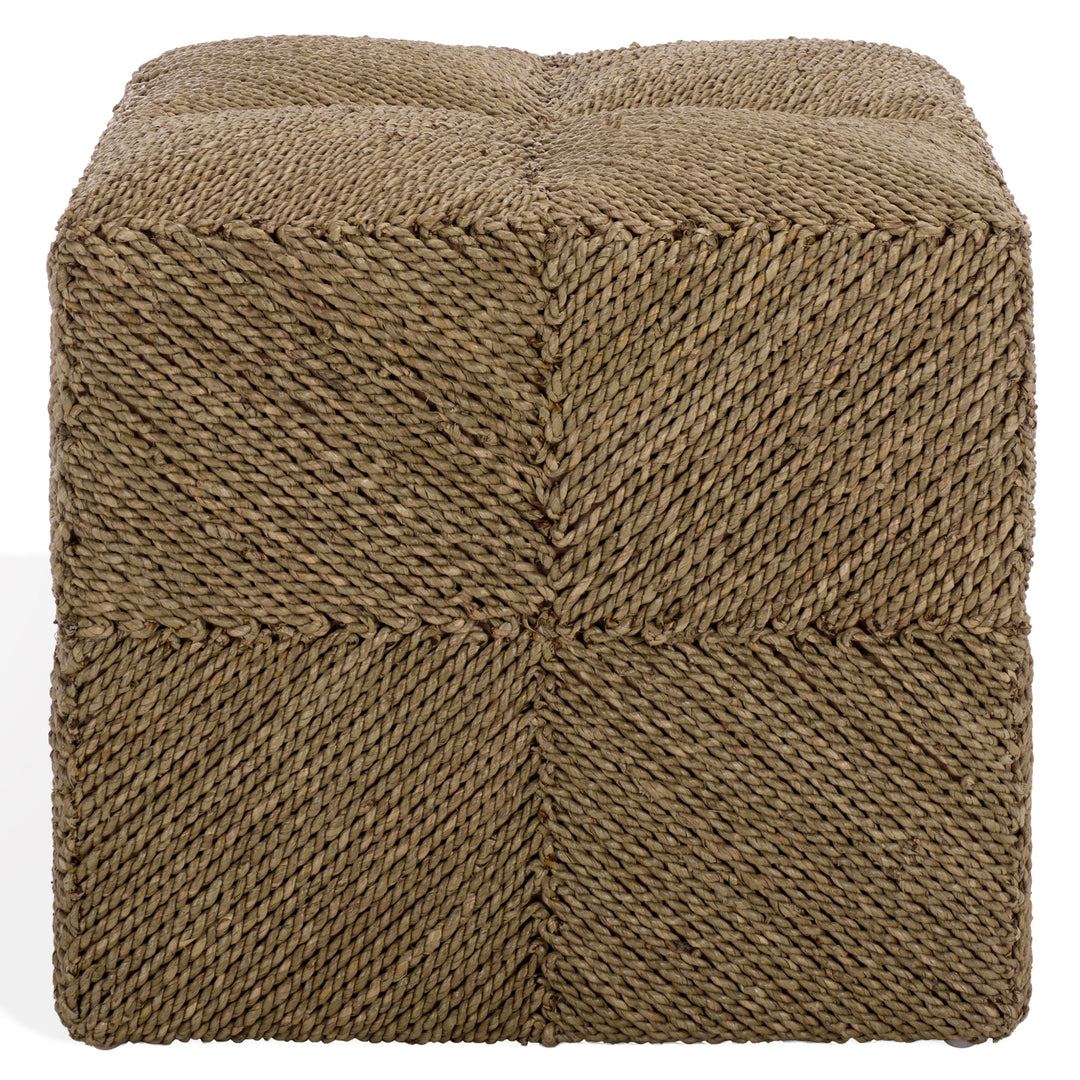 American Home Furniture Safavieh Couture Malta Woven Seagrass Square Ottoman