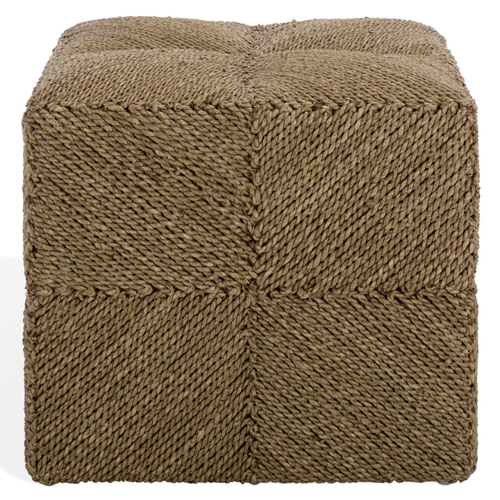 American Home Furniture Safavieh Couture Malta Woven Seagrass Square Ottoman