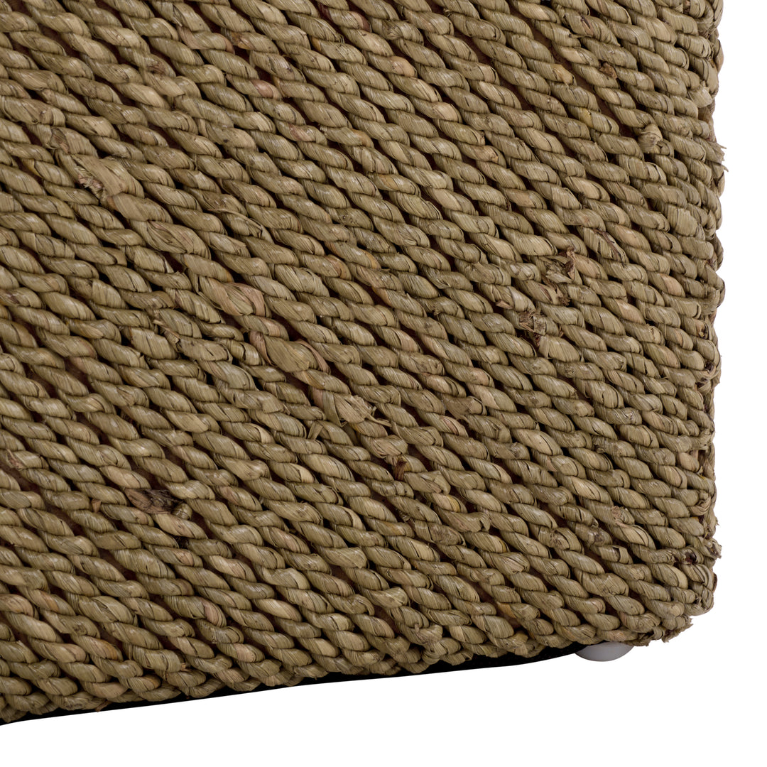 American Home Furniture Safavieh Couture Malta Woven Seagrass Square Ottoman