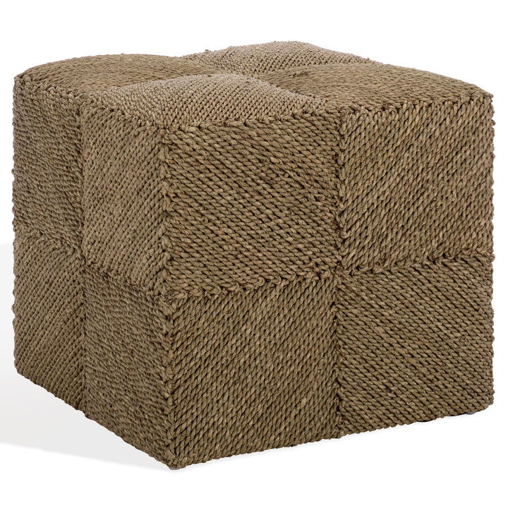 American Home Furniture Safavieh Couture Malta Woven Seagrass Square Ottoman