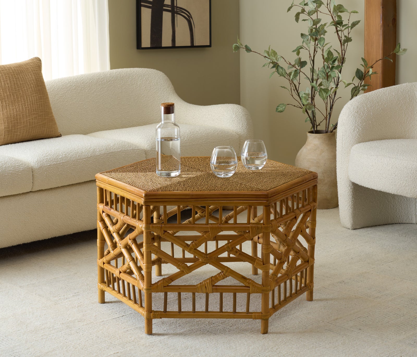 Safavieh Couture Frederica Rattan Coffee Table