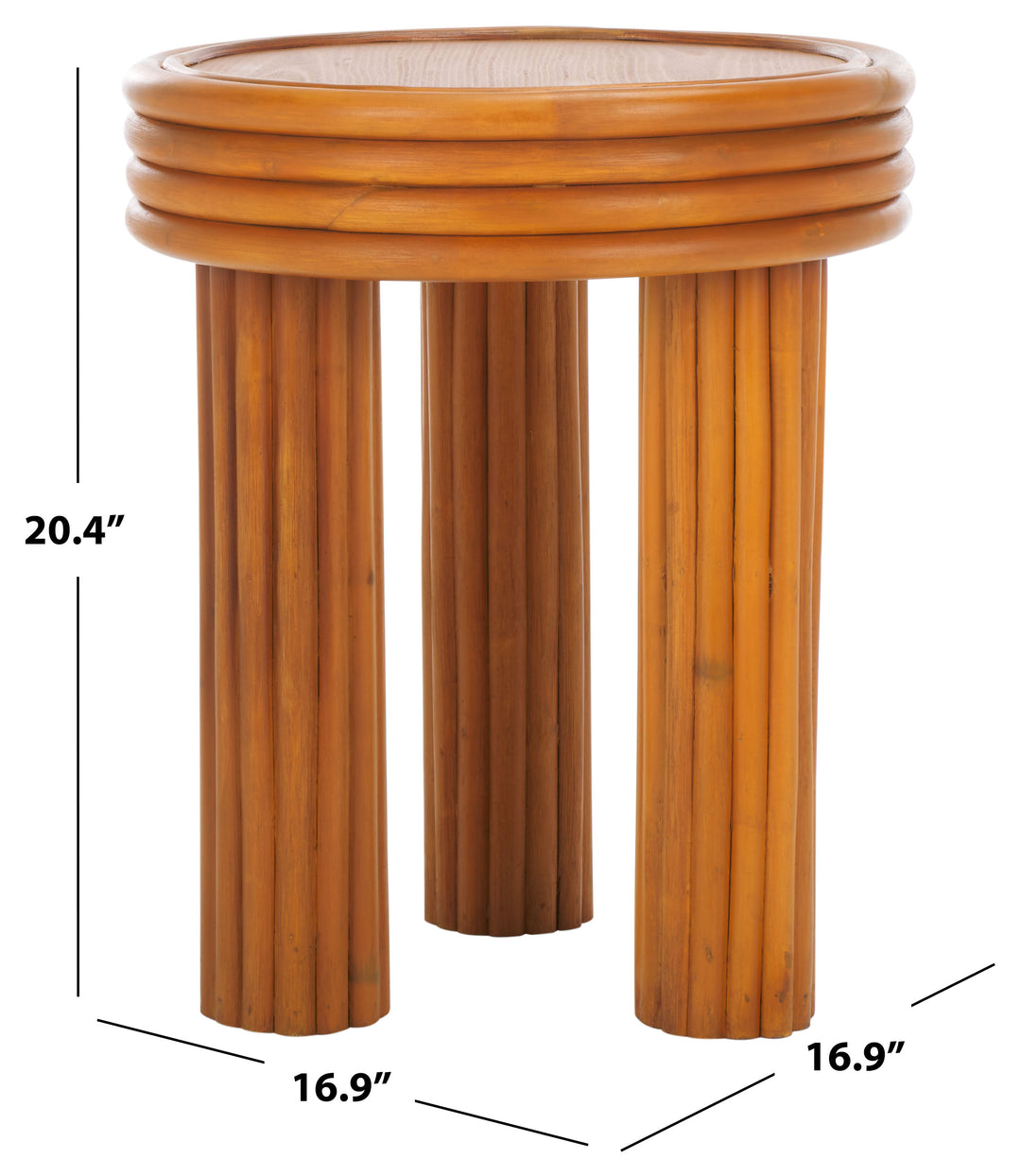 American Home Furniture | Safavieh Couture - BAYARD RATTAN ROUND ACCENT TABLE