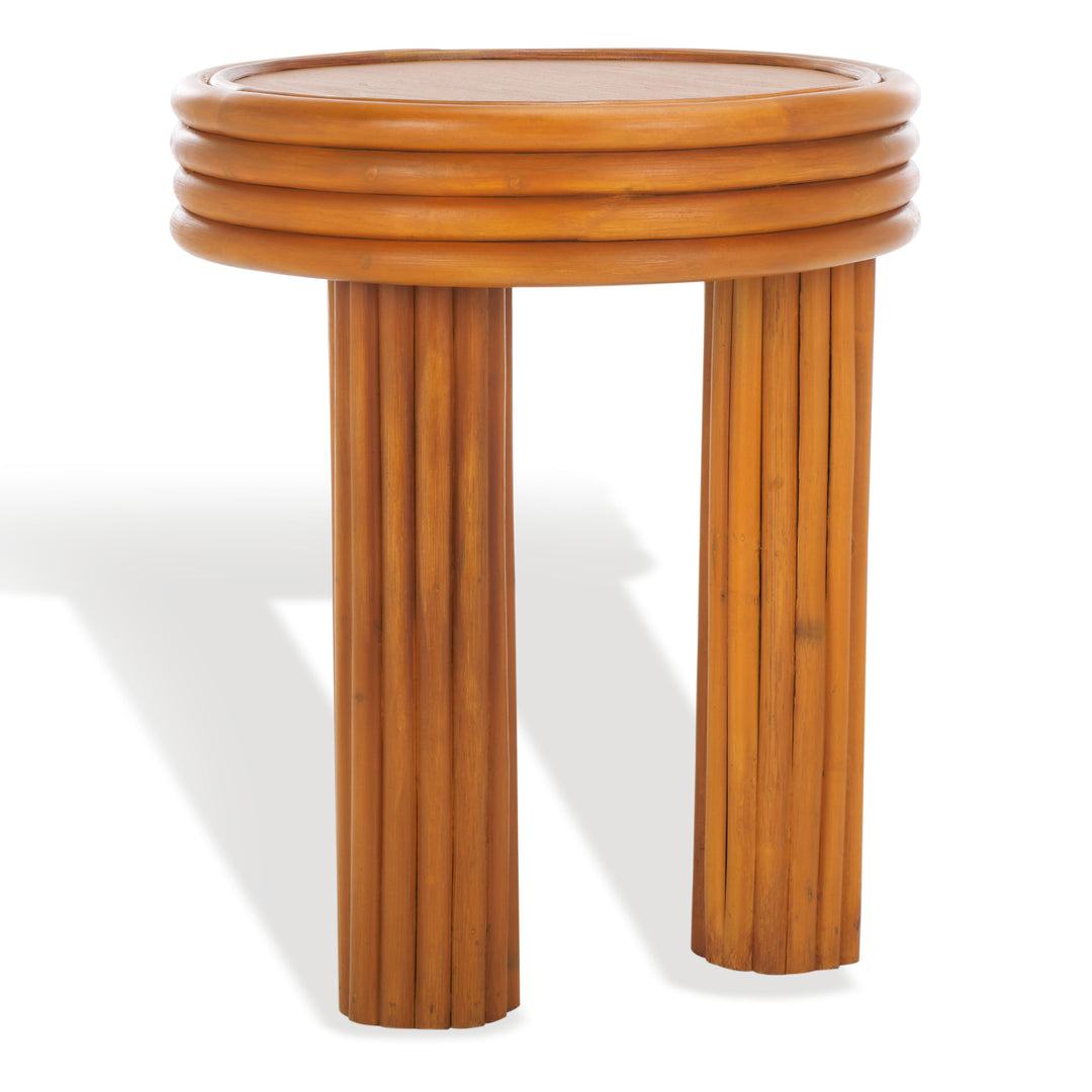 American Home Furniture | Safavieh Couture - BAYARD RATTAN ROUND ACCENT TABLE