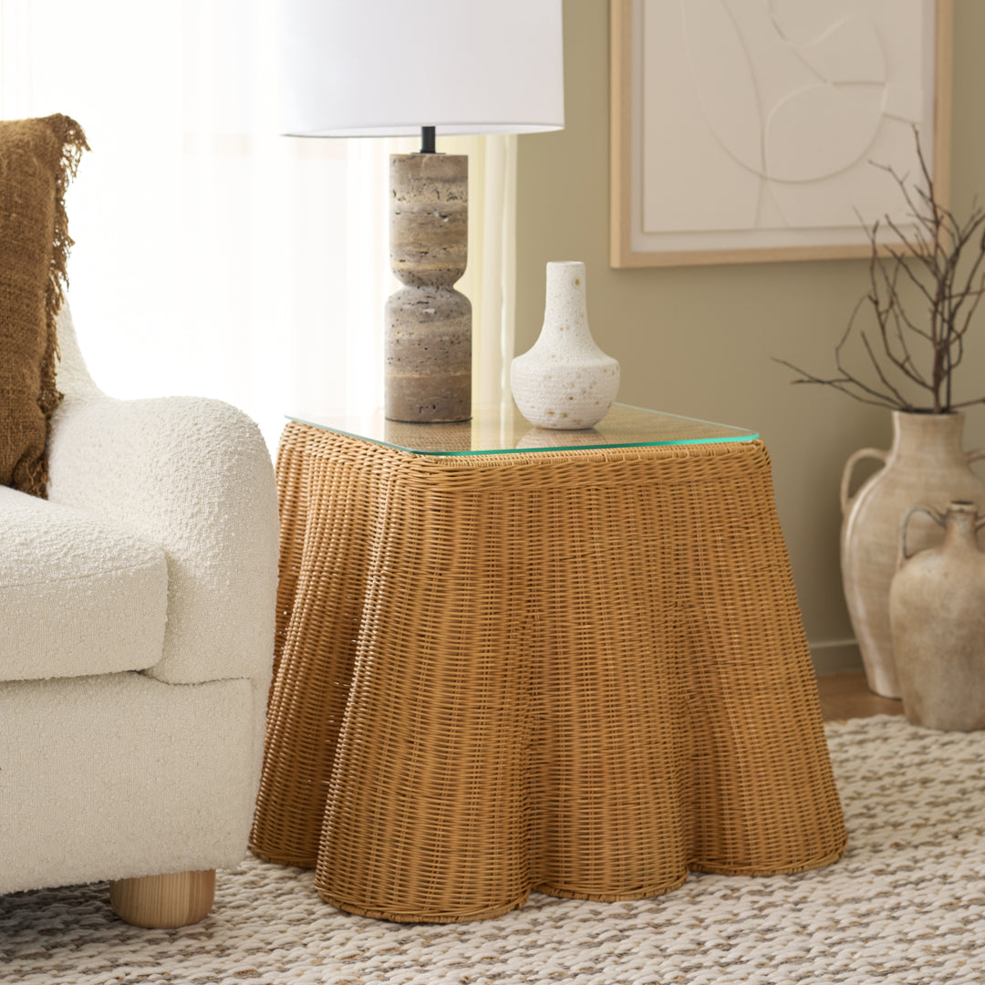 American Home Furniture Safavieh Couture Hylda Square Rattan Accent Table