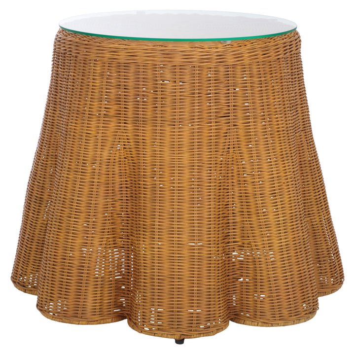American Home Furniture Safavieh Couture Hylda Round Rattan Accent Table