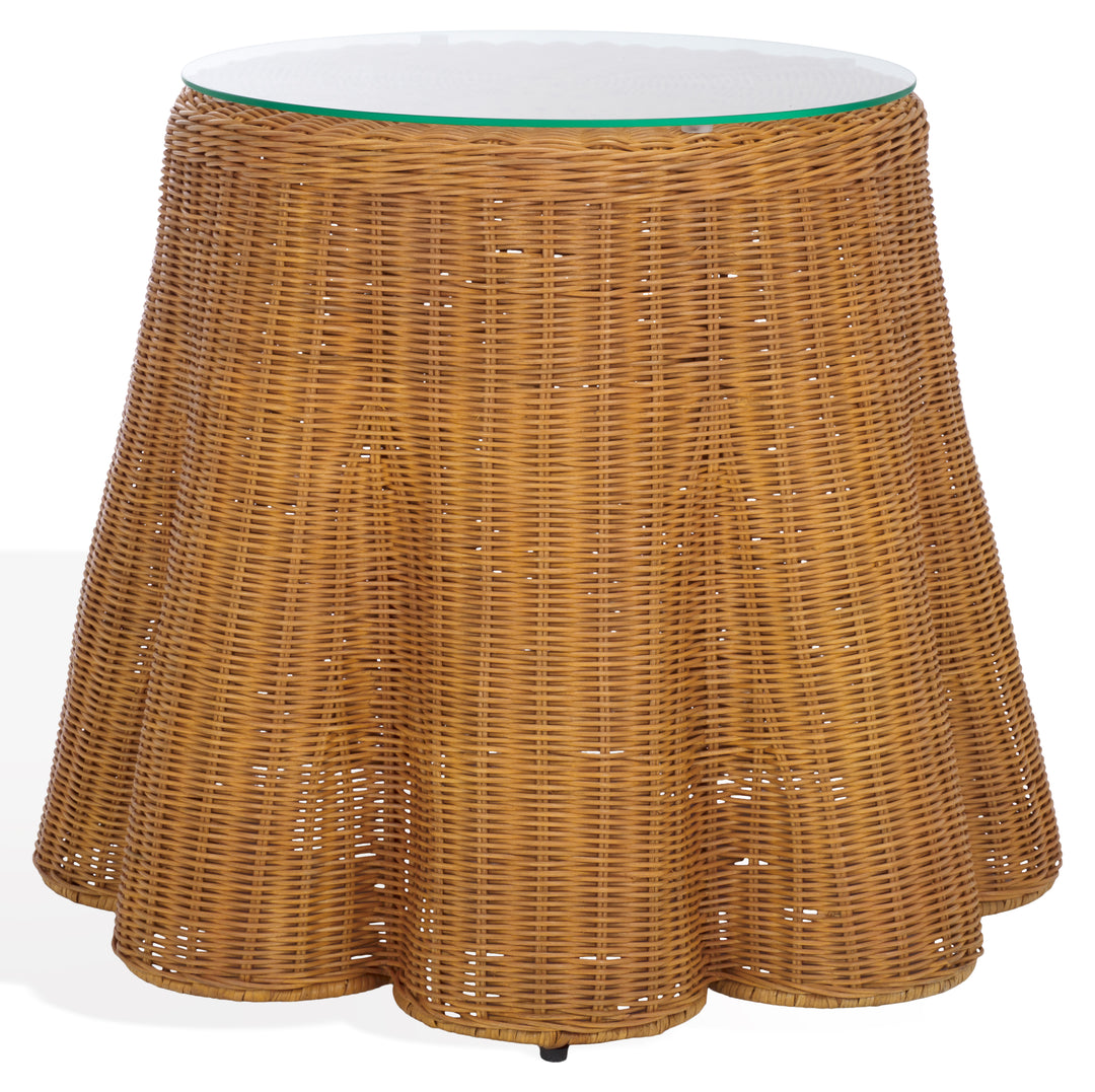 American Home Furniture Safavieh Couture Hylda Round Rattan Accent Table