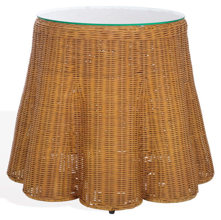 American Home Furniture Safavieh Couture Hylda Round Rattan Accent Table
