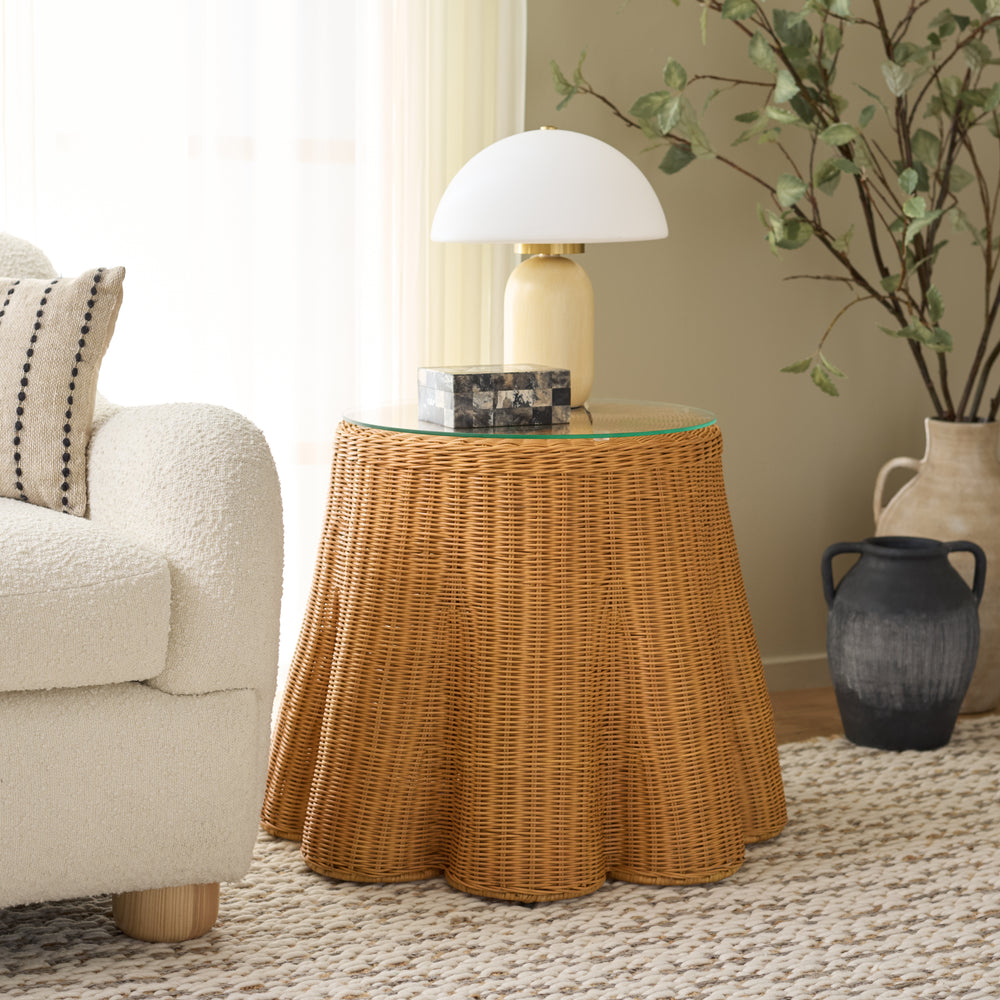 American Home Furniture Safavieh Couture Hylda Round Rattan Accent Table
