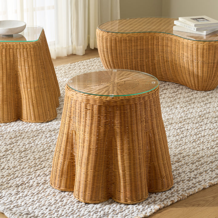 American Home Furniture Safavieh Couture Hylda Square Rattan Accent Table