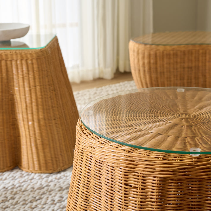 American Home Furniture Safavieh Couture Hylda Square Rattan Accent Table