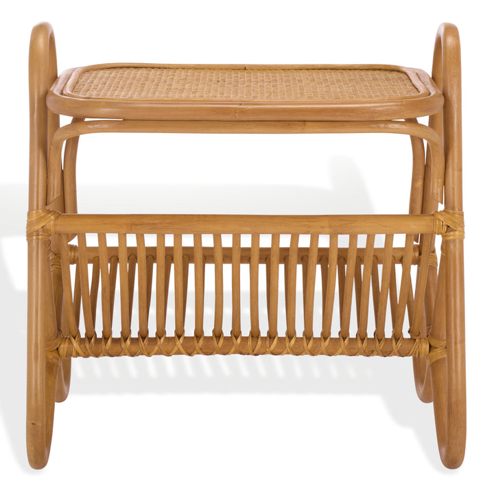 American Home Furniture Safavieh Couture Bayard Rattan Pole Magazine Holder Accent Table