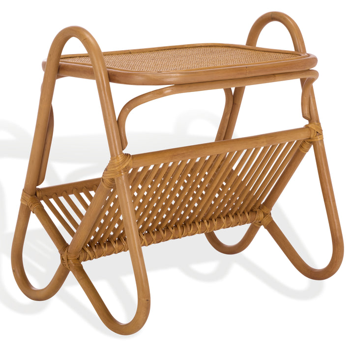 American Home Furniture Safavieh Couture Bayard Rattan Pole Magazine Holder Accent Table