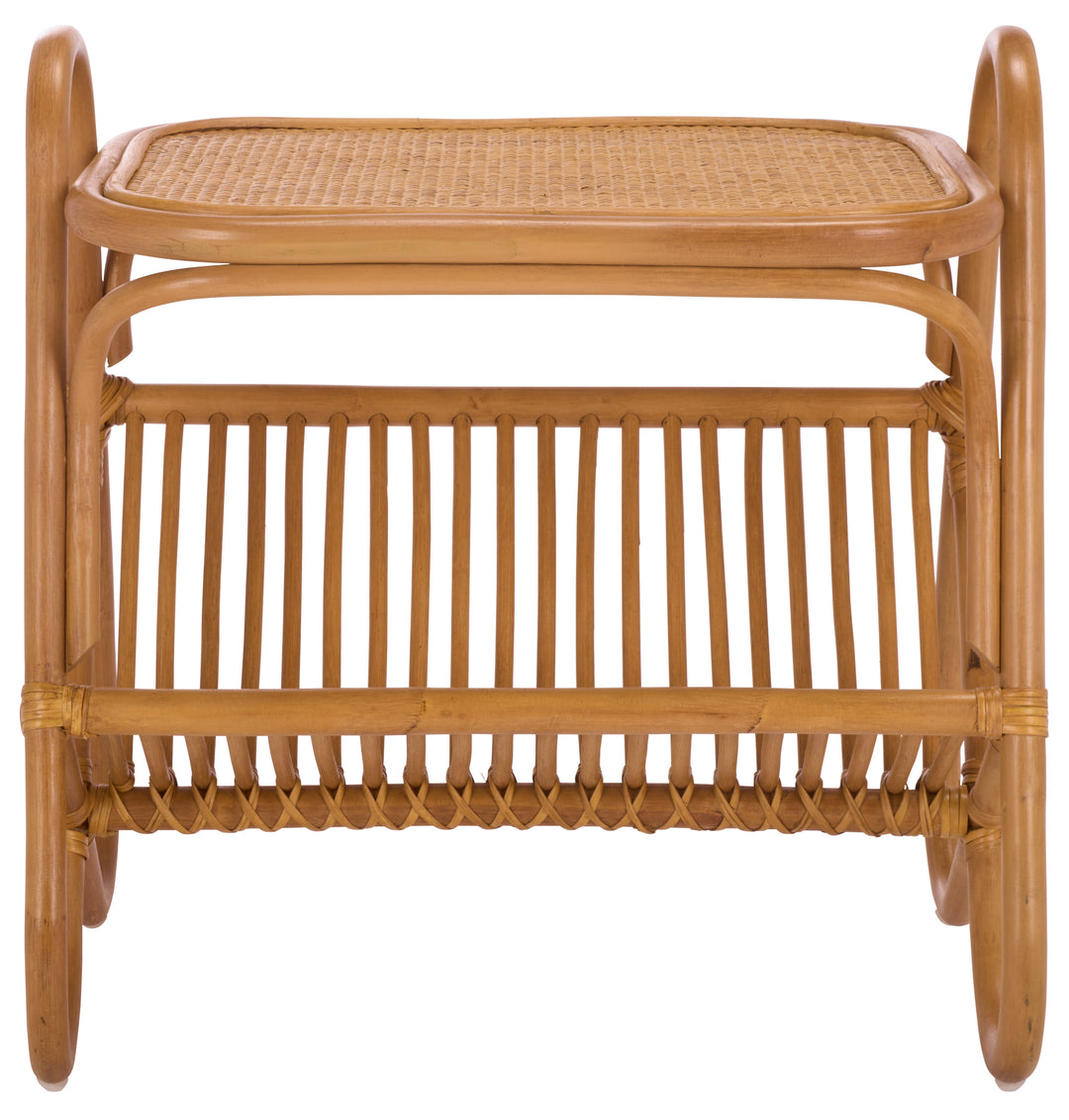 American Home Furniture Safavieh Couture Bayard Rattan Pole Magazine Holder Accent Table
