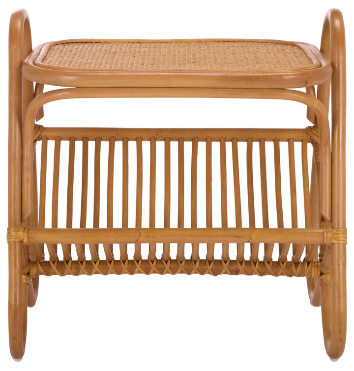 American Home Furniture Safavieh Couture Bayard Rattan Pole Magazine Holder Accent Table