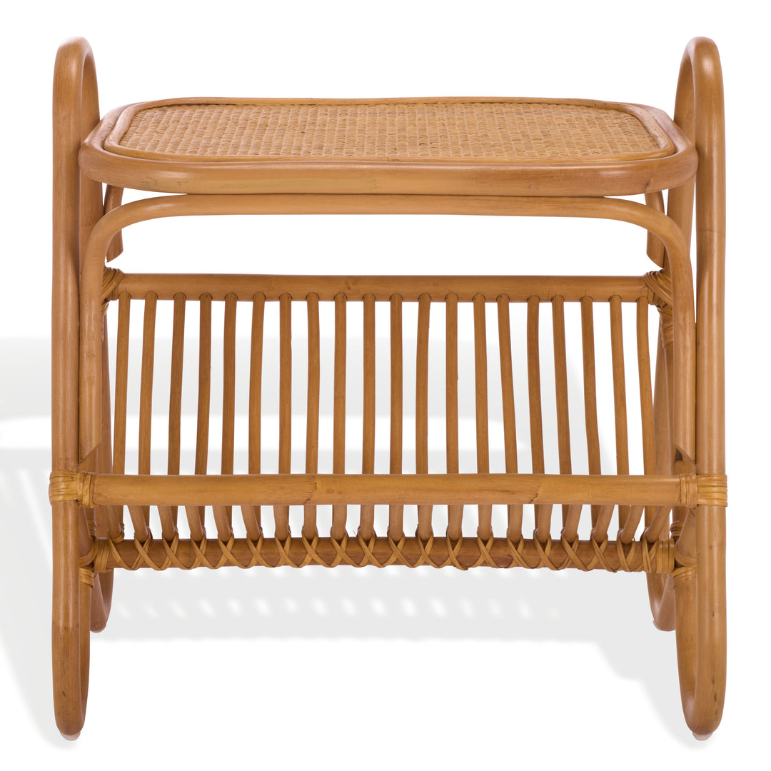 American Home Furniture Safavieh Couture Bayard Rattan Pole Magazine Holder Accent Table