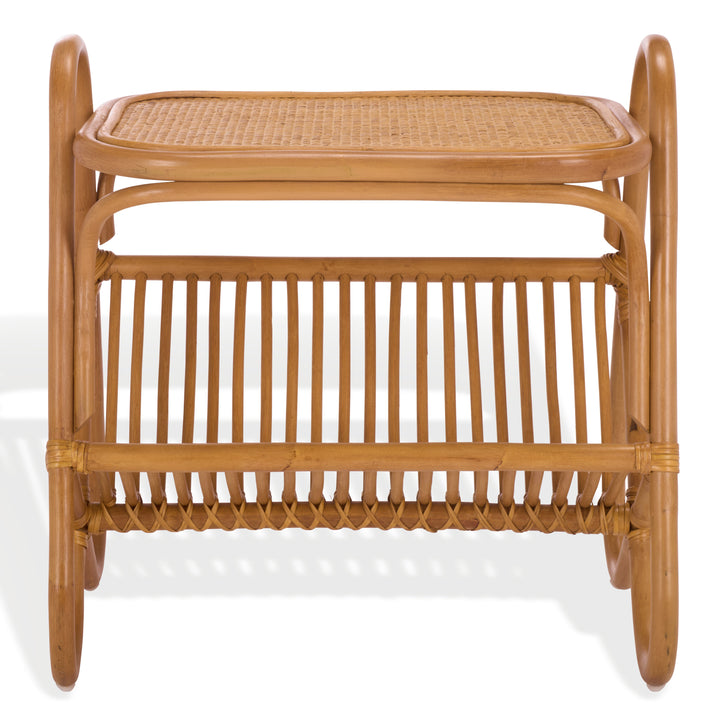 American Home Furniture Safavieh Couture Bayard Rattan Pole Magazine Holder Accent Table