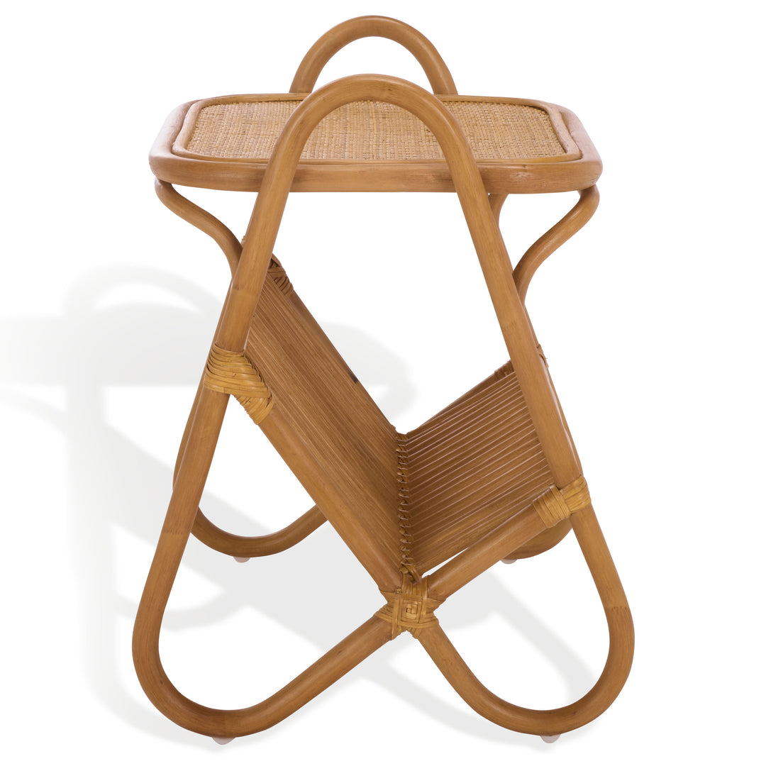 American Home Furniture Safavieh Couture Bayard Rattan Pole Magazine Holder Accent Table