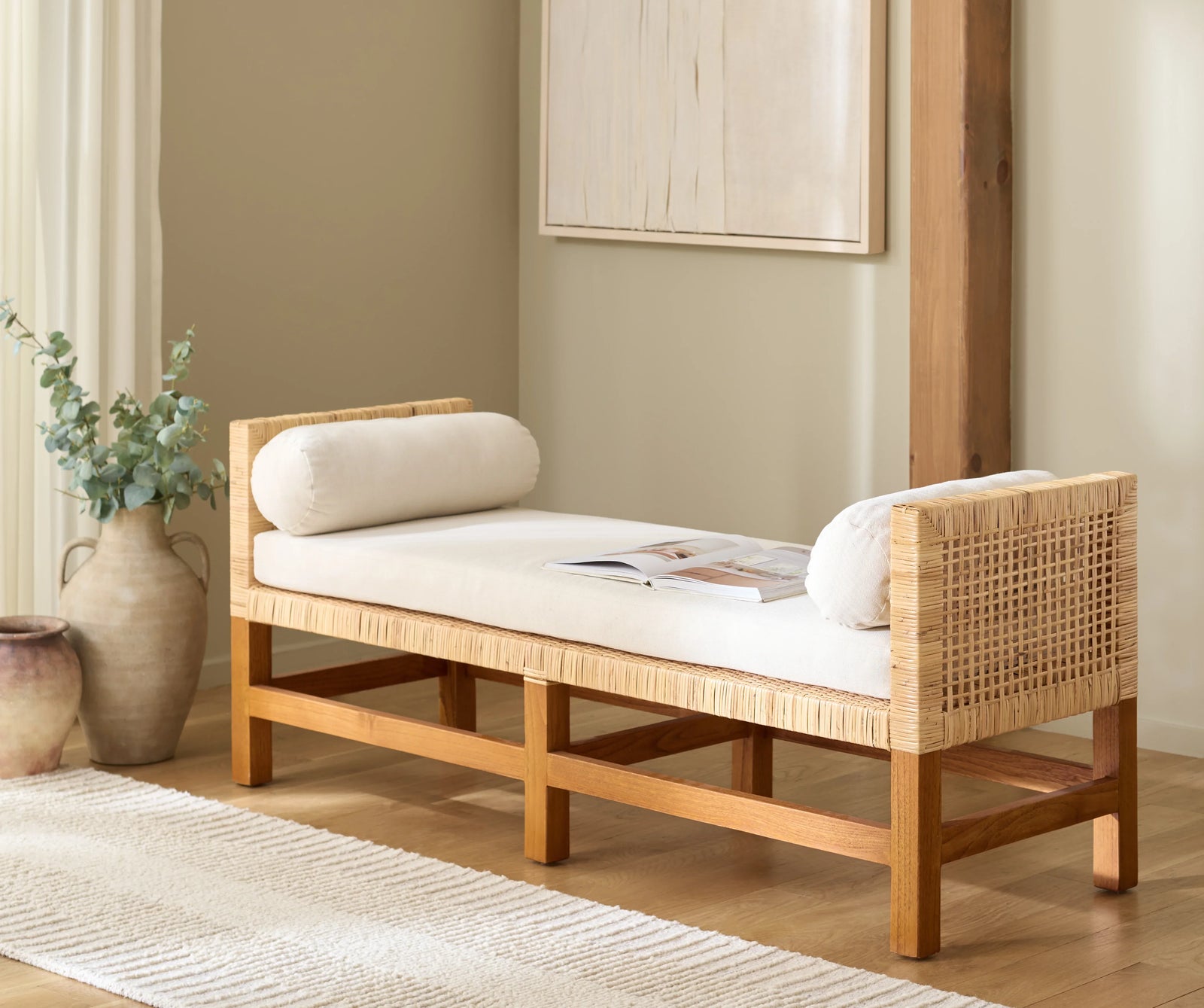 American Home Furniture Safavieh Couture Cryslene Teakwood Bench