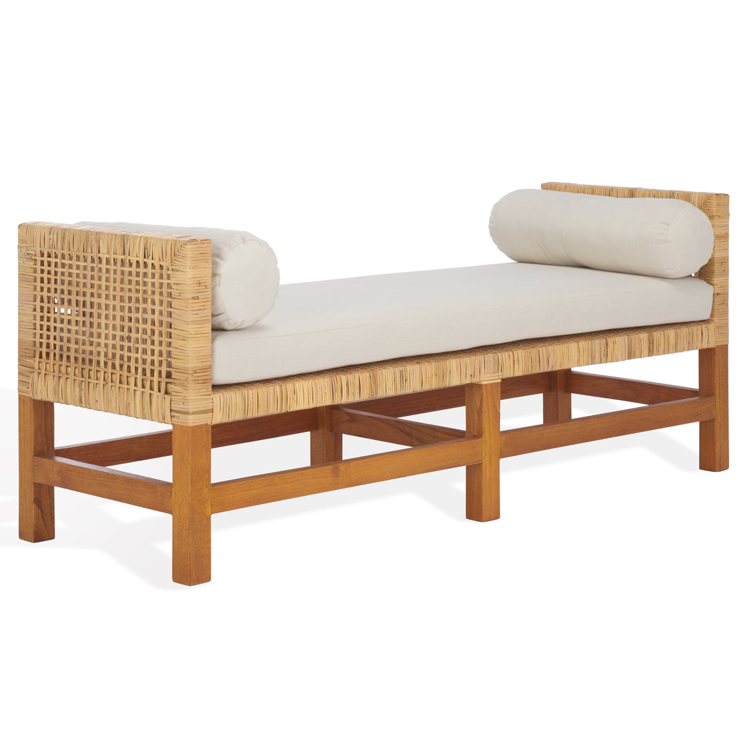 American Home Furniture Safavieh Couture Cryslene Teakwood Bench