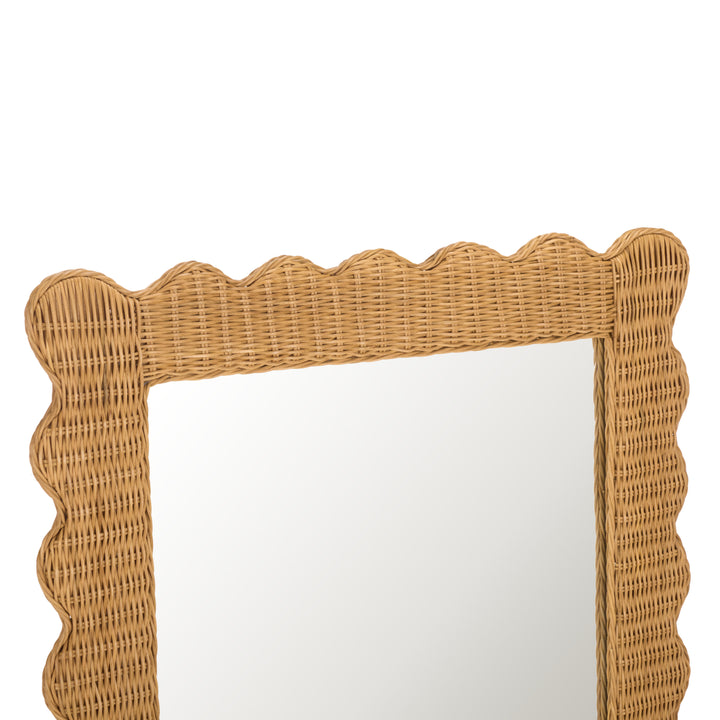 American Home Furniture Safavieh Couture Glendetta Rattan 70" Rectangle Mirror
