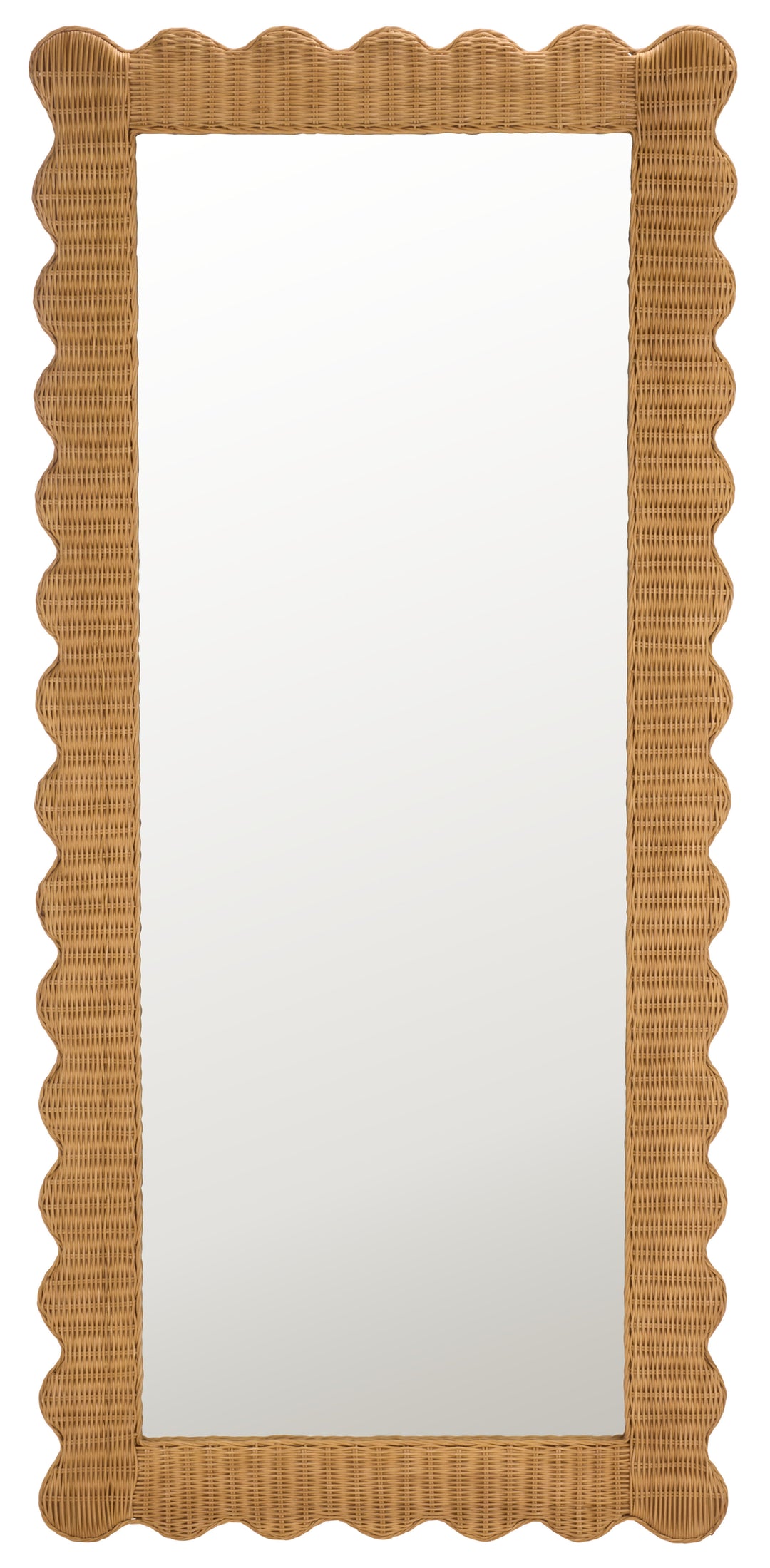 American Home Furniture Safavieh Couture Glendetta Rattan 70" Rectangle Mirror