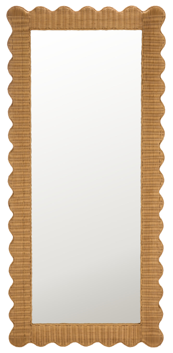 American Home Furniture Safavieh Couture Glendetta Rattan 70" Rectangle Mirror