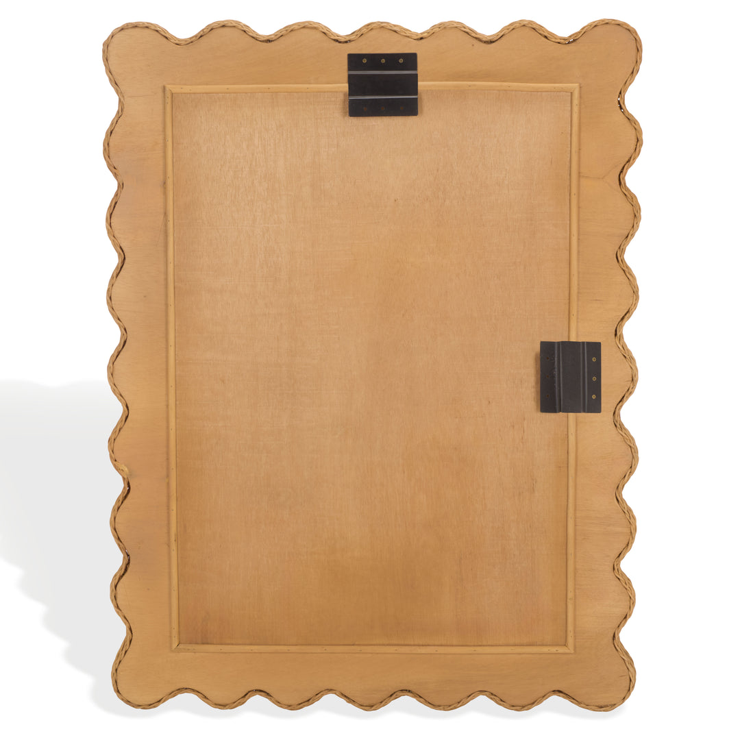 American Home Furniture Safavieh Couture Glendetta Rattan 40" Rectangle Mirror