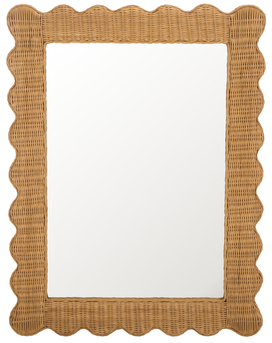 American Home Furniture Safavieh Couture Glendetta Rattan 40" Rectangle Mirror