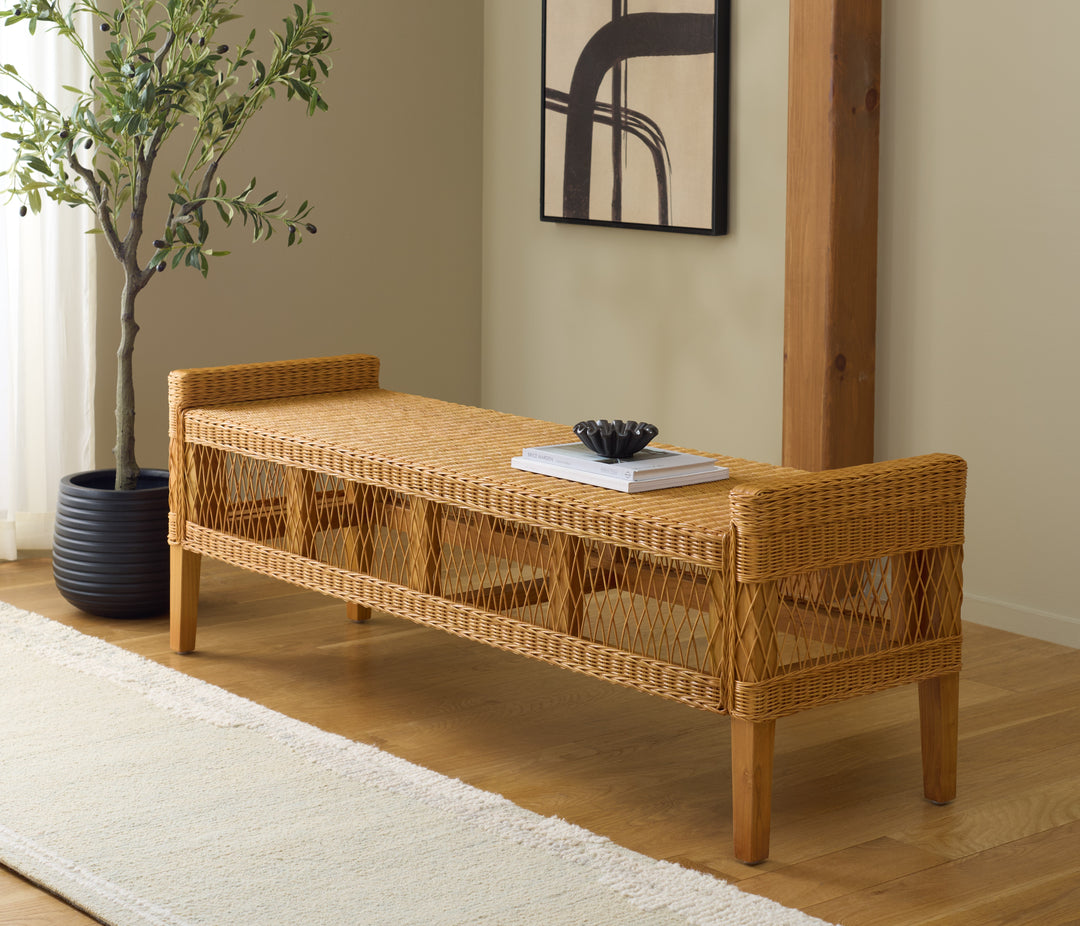 Safavieh Couture Jimmy Rattan Bench
