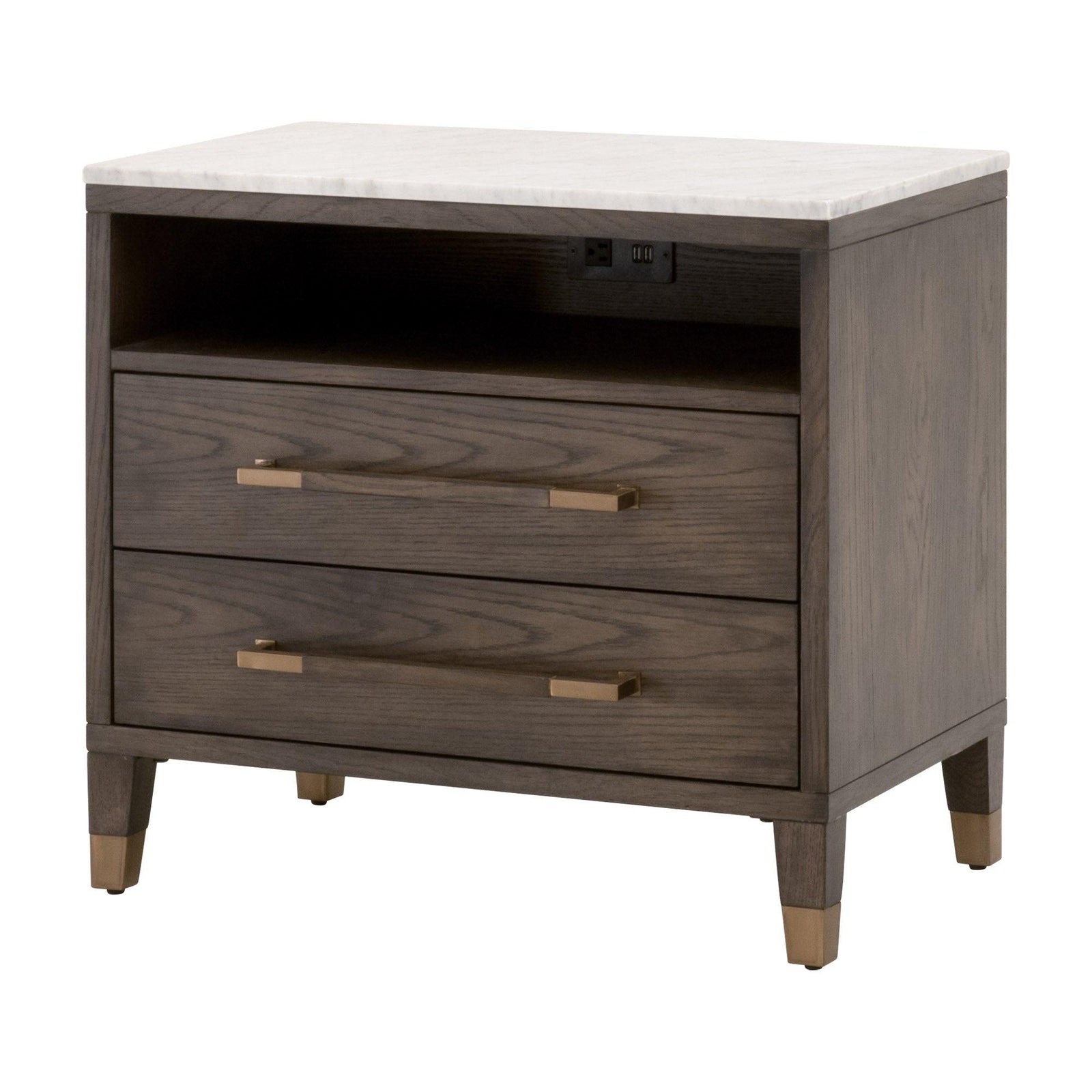 Essentials For Living - Cambria 2-Drawer Nightstand - 5250.DB-OAK/BIA | American Home Furniture