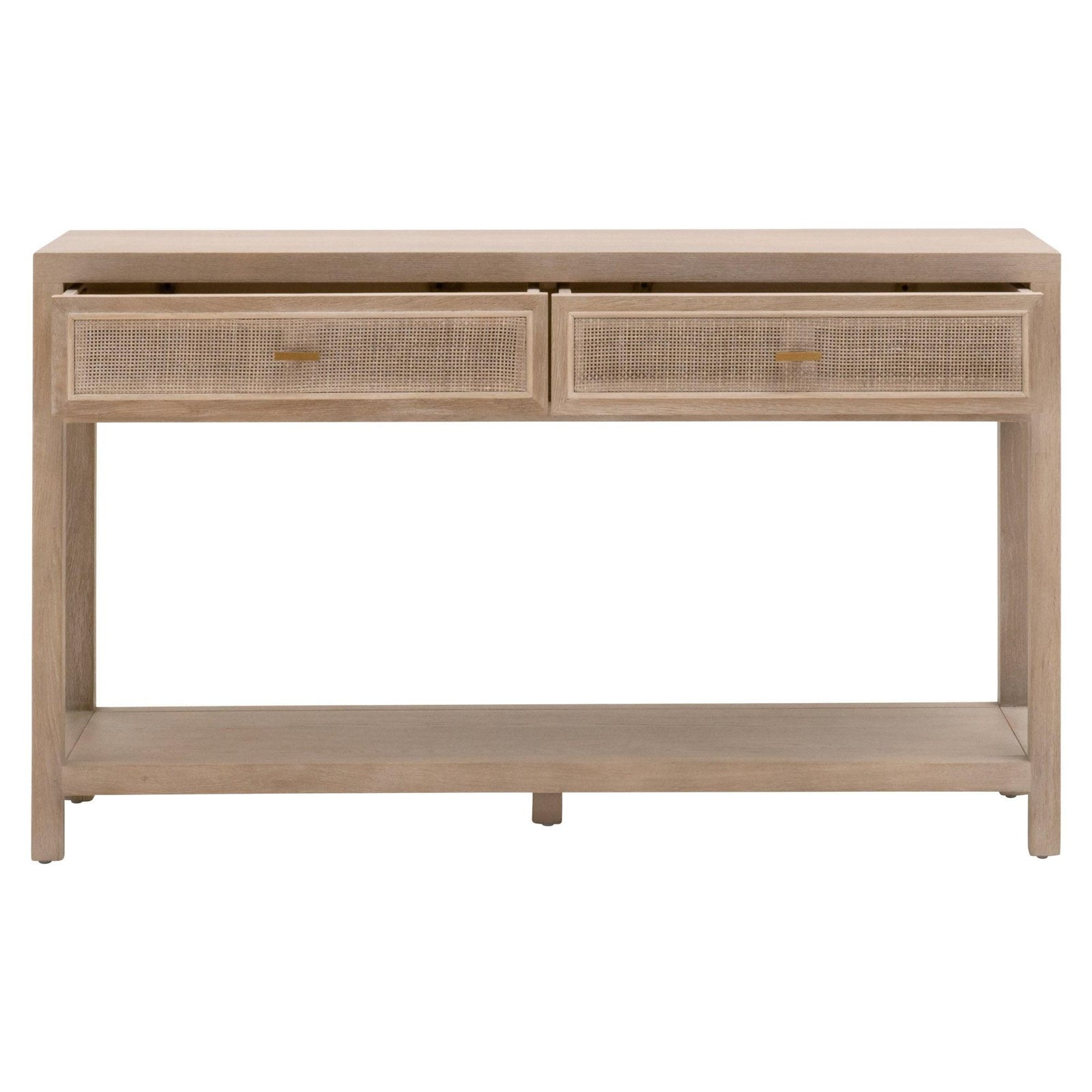 Essentials For Living - Cane 2-Drawer Entry Console - 8088.SGRY-OAK/CN | American Home Furniture