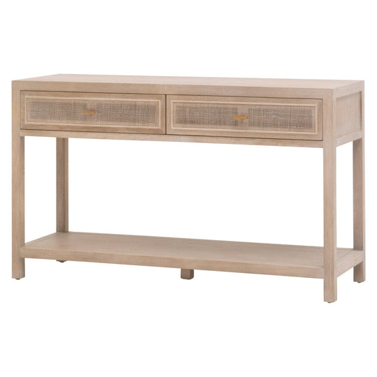 Essentials For Living - Cane 2-Drawer Entry Console - 8088.SGRY-OAK/CN | American Home Furniture
