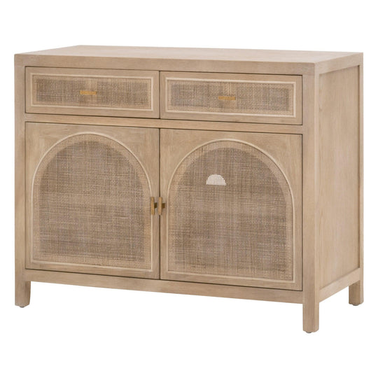 Essentials For Living - Cane Media Cabinet - 8089.SGRY-OAK/CN | American Home Furniture