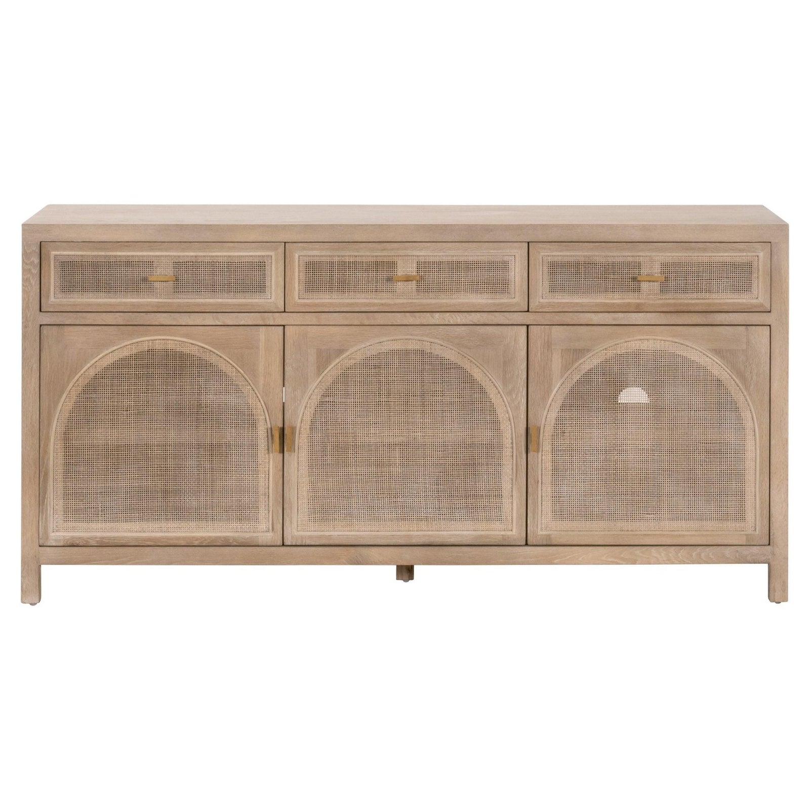 Essentials For Living - Cane Media Sideboard - 8087.SGRY-OAK/CN | American Home Furniture