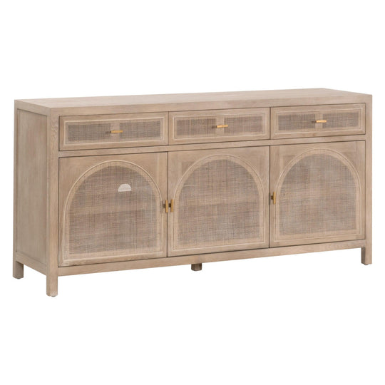 Essentials For Living - Cane Media Sideboard - 8087.SGRY-OAK/CN | American Home Furniture