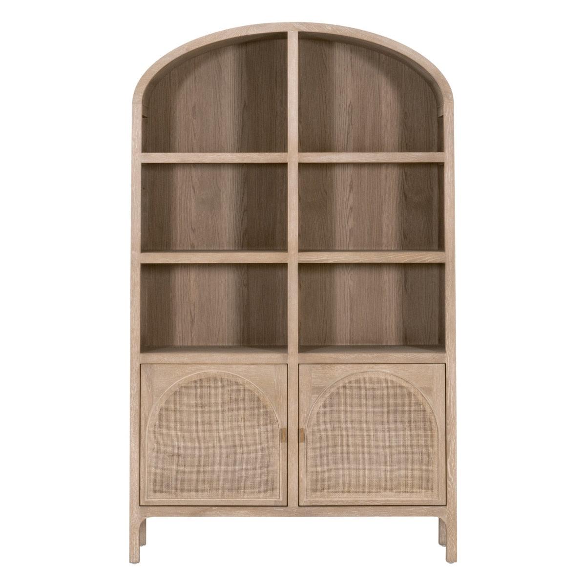 Essentials For Living - Cane Storage Bookcase - 8093.SGRY-OAK/CN | American Home Furniture