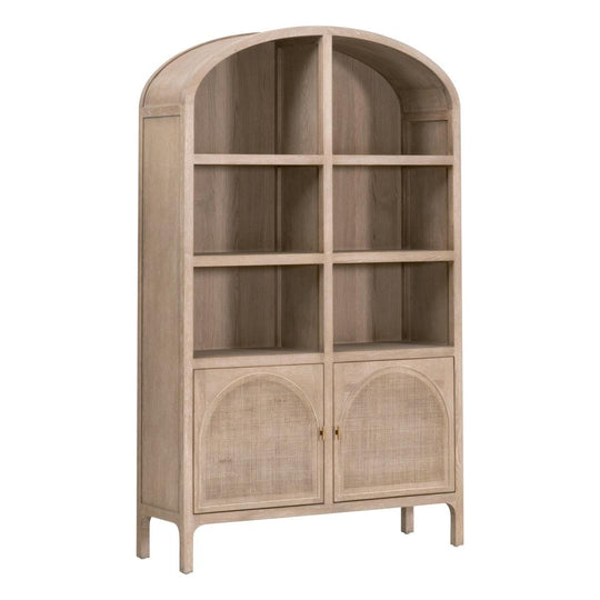 Essentials For Living - Cane Storage Bookcase - 8093.SGRY-OAK/CN | American Home Furniture