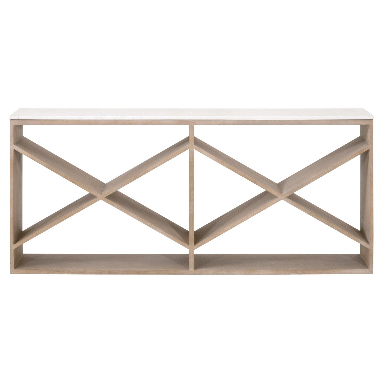 Essentials For Living - Cellar Console Table - 8080.SGRY-OAK/WHTQ | American Home Furniture