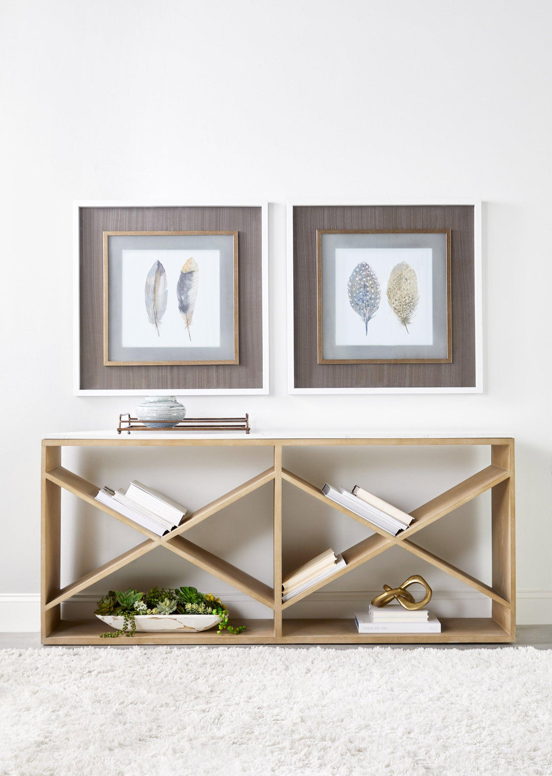 Table 8080 Essentials For Living Cellar Console Table - 8080.SGRY-OAK/WHTQ ...