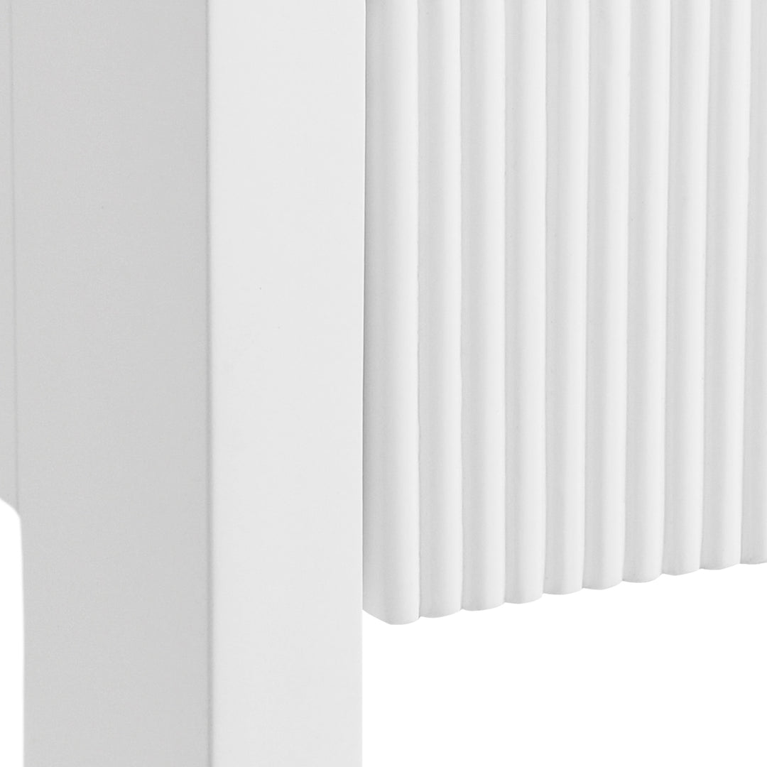 Two Drawer Etagere With Fluted Detail In Matte White Lacquer - DAVIE WH