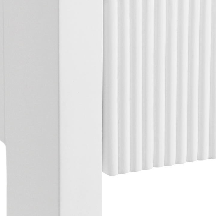 Two Drawer Etagere With Fluted Detail In Matte White Lacquer - DAVIE WH