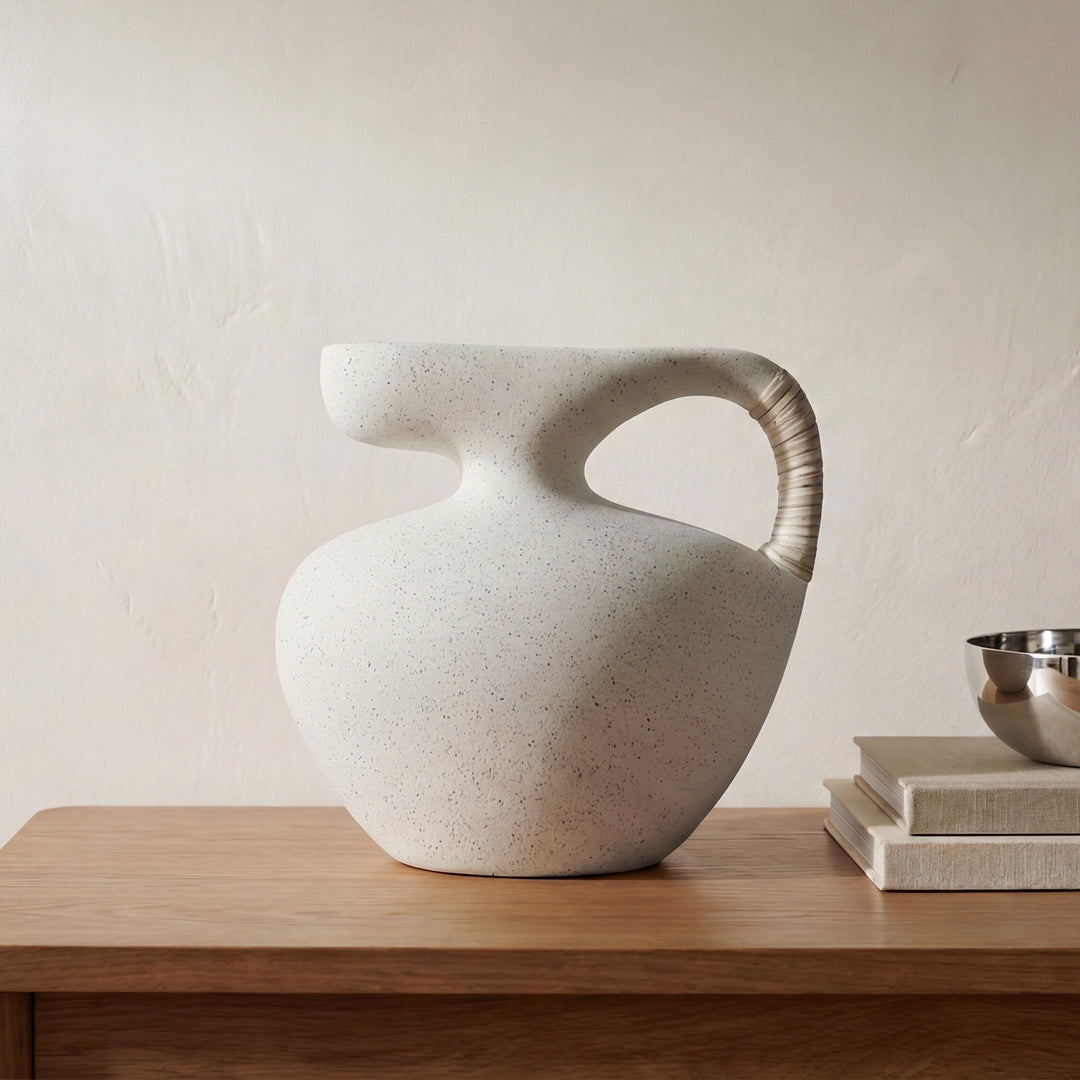 Vila 9.5In Sculptural Vessel Cream