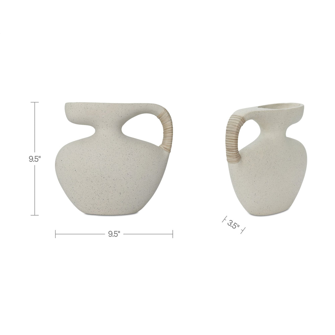 Vila 9.5In Sculptural Vessel Cream