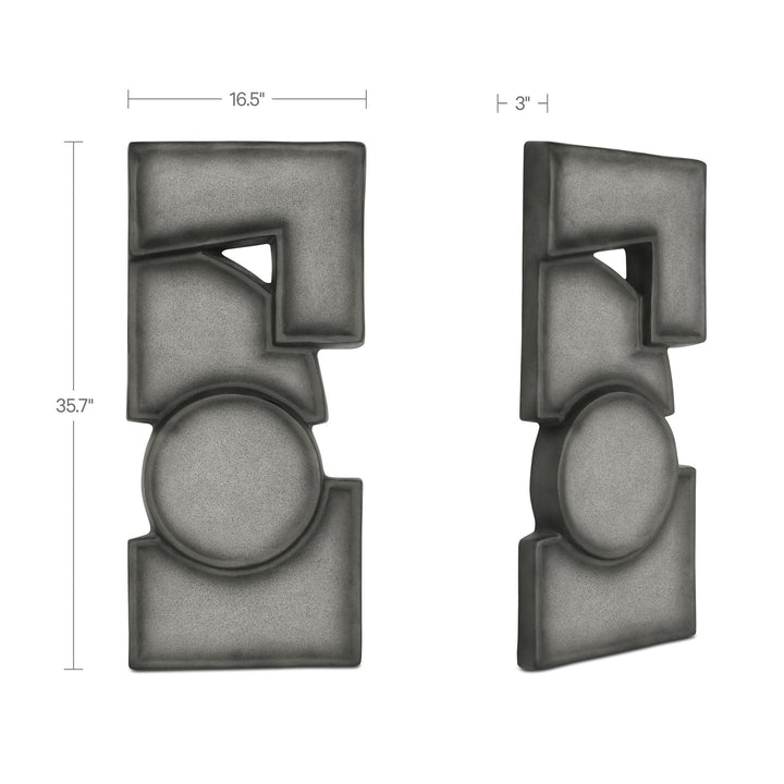 Teo Wall Sculpture Charcoal