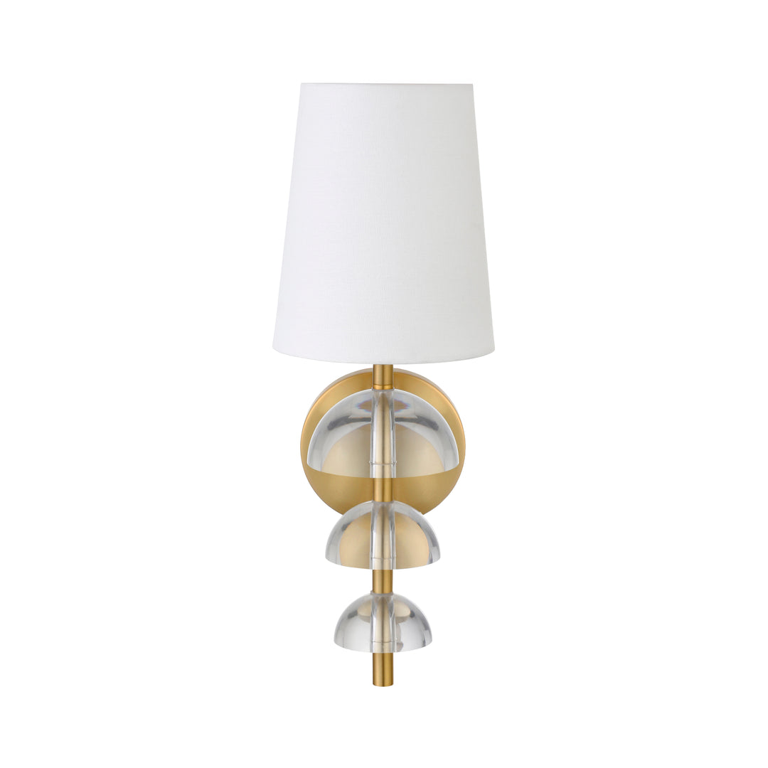 Sconce With Stacked Acrylic Hemisphere Detail In Antique Brass - DEMI ABR