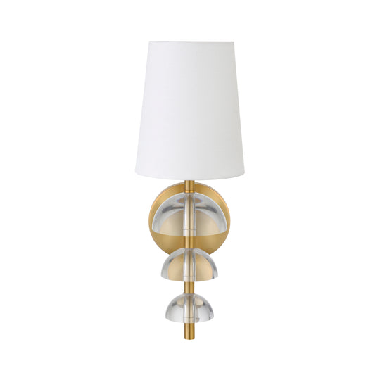Sconce With Stacked Acrylic Hemisphere Detail In Antique Brass - DEMI ABR