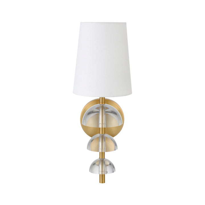 Sconce With Stacked Acrylic Hemisphere Detail In Antique Brass - DEMI ABR